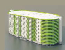 Edificio de apartamentos de gran altura modelo 3d