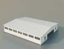 3D model komerčního průmyslového skladu