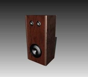 Modelo 3d de alto-falante de madeira para PC