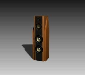 Modelo 3d de alto-falante único de madeira