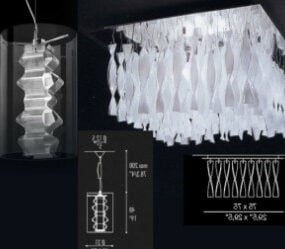 Lámpara de techo de cristal modelo 3d