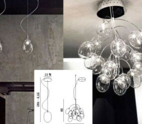 Lámpara de araña de cristal creativa modelo 3d