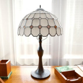 نموذج تصميم مصباح مكتبي أبيض ثلاثي الأبعاد