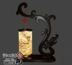 Retro kinesisk bordlampe 3d model