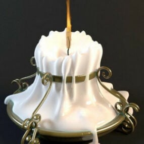 Milchige Kerzenleuchter-Lampe 3D-Modell