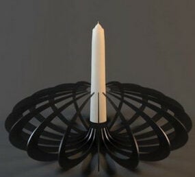 Antiikkikultainen kynttilänjalkavalo 3D-malli