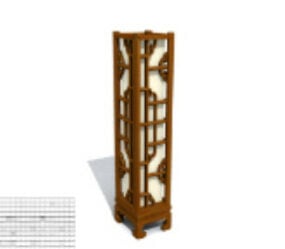 מנורת שולחן קלאסית מעץ דגם תלת מימד