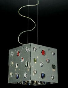 The Square Lampshade Embedded Crystal Chandeliers 3d model