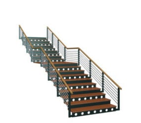 간단한 유리 계단 디자인 3d 모델