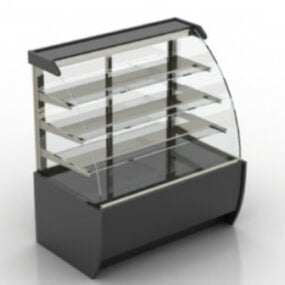 Flerlagers Glas Showcase 3d-modell