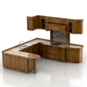 3д модель старинного кухонного шкафа
