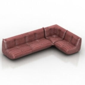 Κόκκινος καναπές L τρισδιάστατο μοντέλο