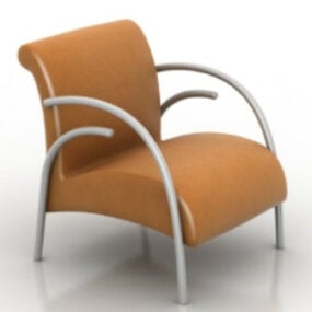 صندلی راحتی قهوه ای مدل سه بعدی