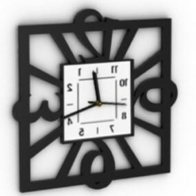 Modern Black Alarm Clock 3d model