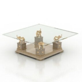 高贵的玻璃咖啡桌3d模型