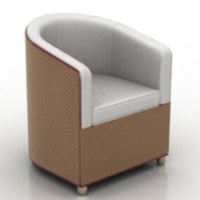 Modelo 3D de design de cadeira de sofá marrom
