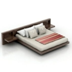 목재 침대 디자인 3d 모델