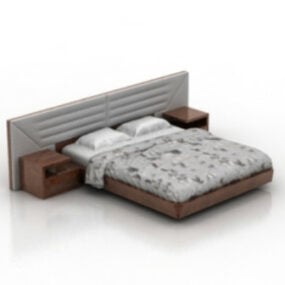 نموذج ثلاثي الأبعاد لسرير مزدوج كلاسيكي