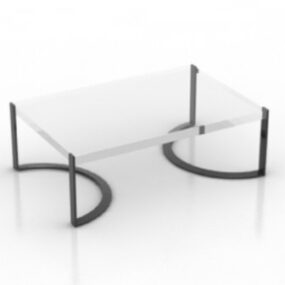 ガラスコーヒーテーブルのデザイン3Dモデル