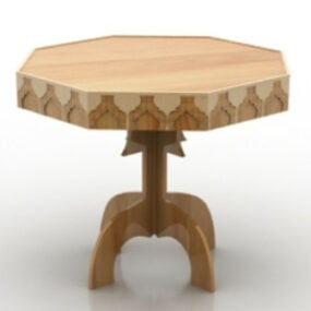 Octagonal Wooden Table 3d model