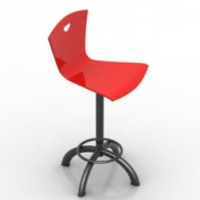红色吧椅设计3d模型