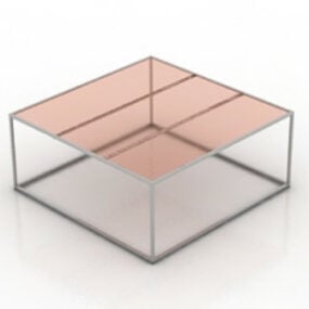 Vaaleanpunainen läpinäkyvä lasipöytä 3d-malli