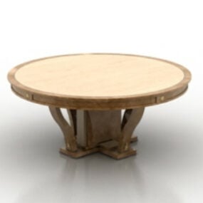 نموذج الطاولة المستديرة بتصميم ريترو ثلاثي الأبعاد