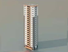 Højhus boligbyggeri 3d-model