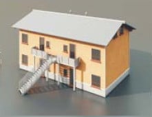 نموذج منزل مكون من طابقين ثلاثي الأبعاد