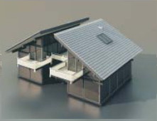 דגם תלת מימד של בניין אדריכלי למגורים