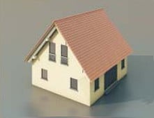 Einfache Häuser, architektonisches 3D-Modell