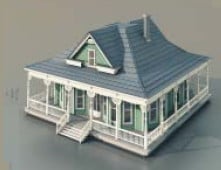 Kontinentales Wohngebäude 3D-Modell