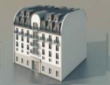 Model 3D budynku mieszkalnego kontynentalnego