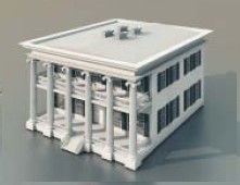 3D model Kontinentální obytné budovy
