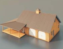 Wooden Residential 3d model