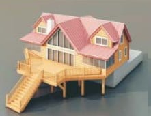 Modelo 3D arquitetônico da villa