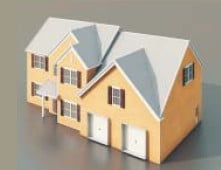 European Villa Building House Concept 3d model