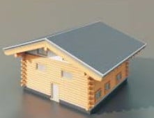 Trehusbygning 3d-modell