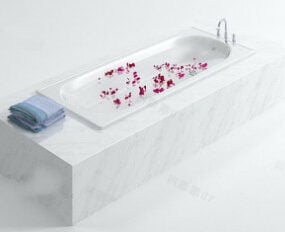 Vasca da bagno di lusso con fiore modello 3d