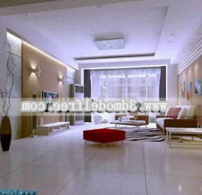 Minimalist Design Modern Living Room 3d model
