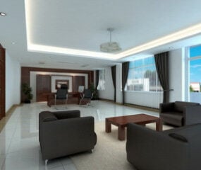 Large Office Interior Scene 3d model
