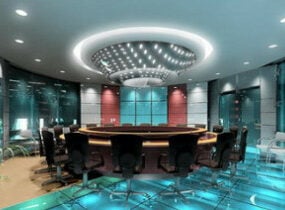 Luxusní interiér konferenční místnosti 3D model