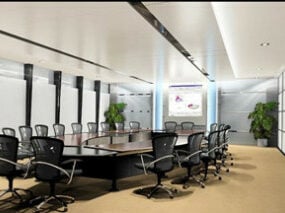 Modern Design Conference Room Interior 3d model