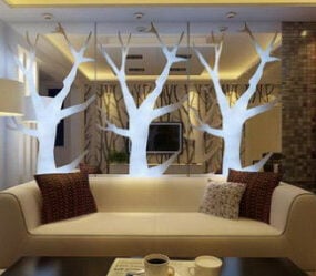 Modern Living Room Tree Stylish 3d model