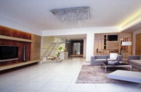 Minimalist Decorative Living Room 3d model