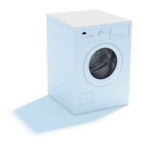 Valkoinen pesukone 3d malli
