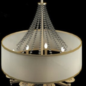 Silver Candlestick Lamp Vintage Style 3d model