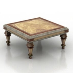 שולחן קפה רטרו מעץ דגם תלת מימד