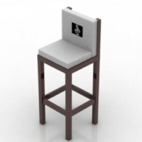 Wooden High Chair 3d model