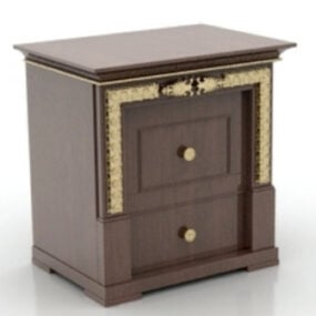 Gold Rimmed Bedside Cabinets 3d model